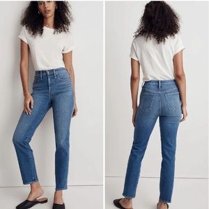 Madewell Stovepipe High Rise Straight Leg Jeans New 31